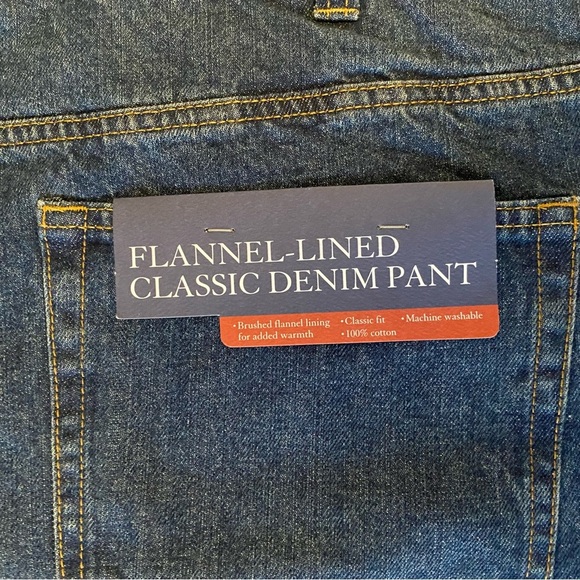 NWT Croft & Barrow Flannel Lined Jeans Mens 46x30 Classic Fit Denim Warm - Picture 12 of 13